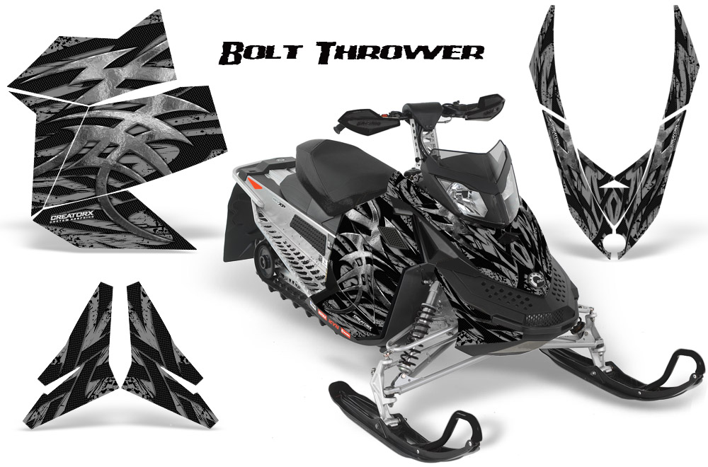 Skidoo REV XP Graphics Kit Bolt Thrower Silver